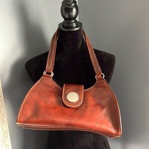 FLORINA Genuine Calf Leather HANDBAG - TAN  Shoulder Bag Made in Italy